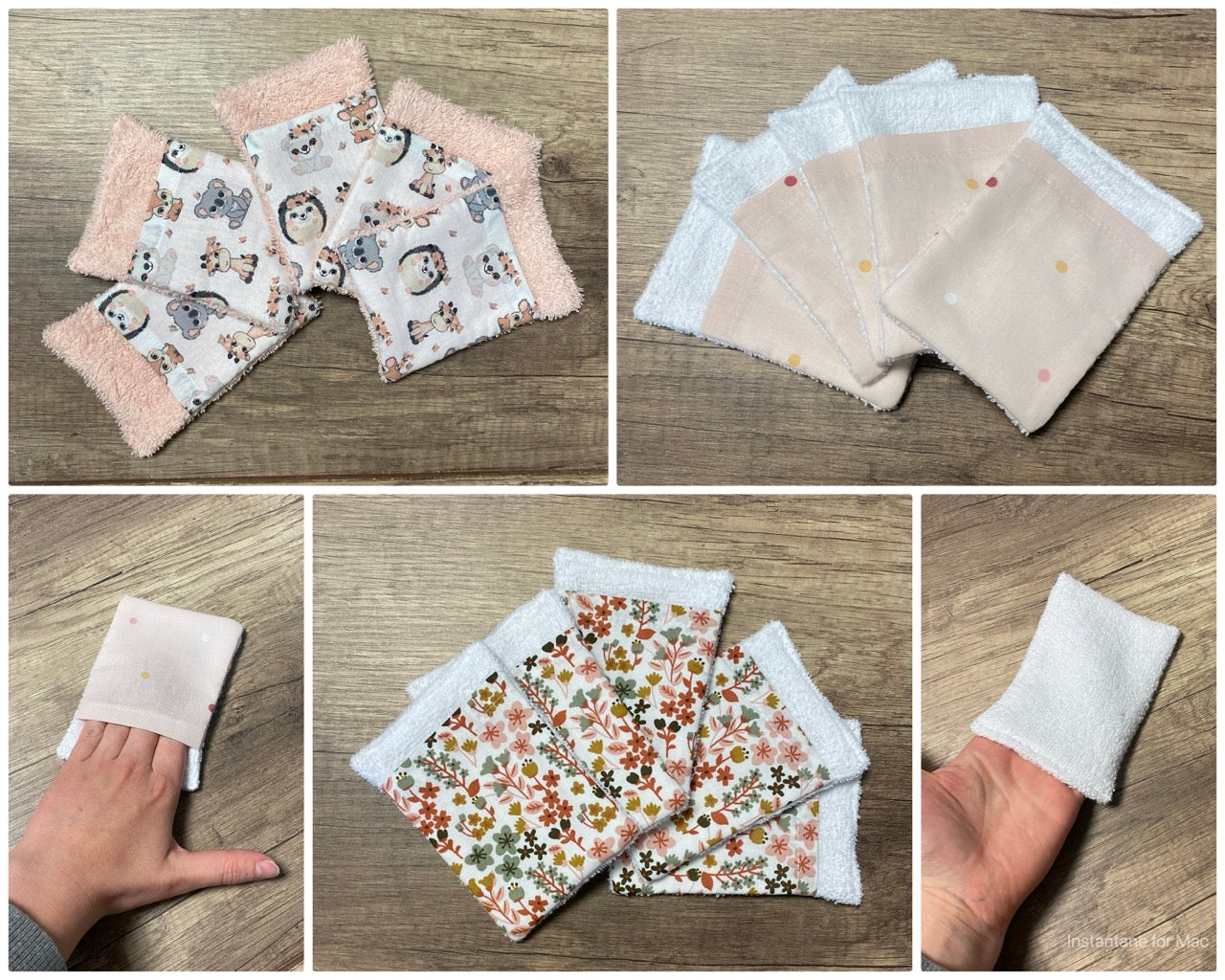 LOT Trousse de toilette Personnalisée & 5 gants de toilette enfant