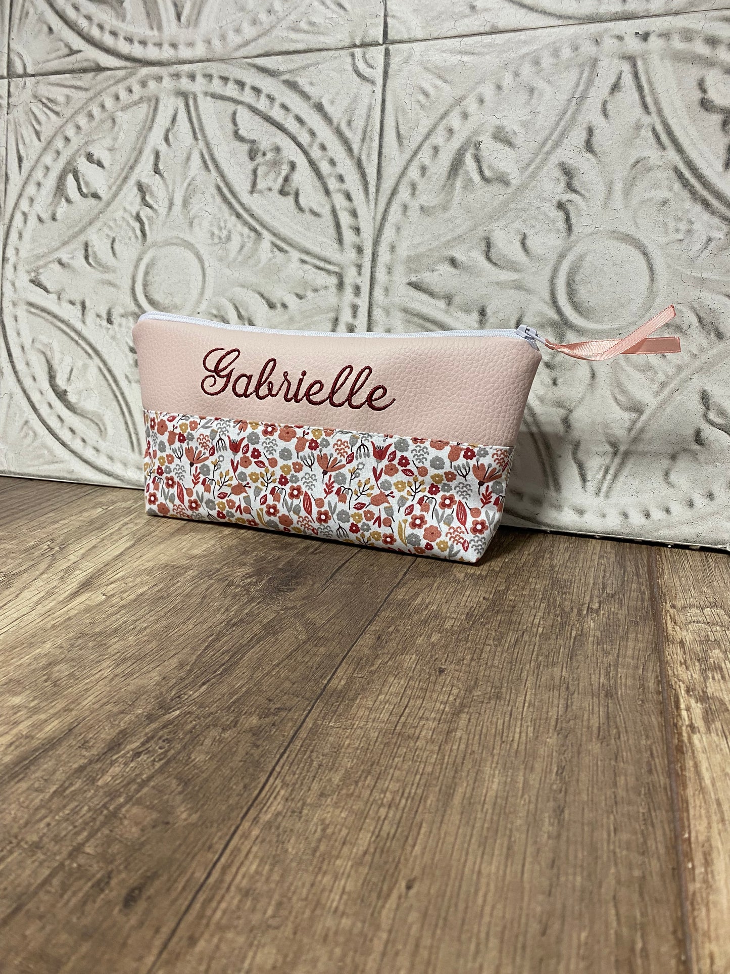 Trousse école Personnalisée simili cuir MOTIF AU CHOIX