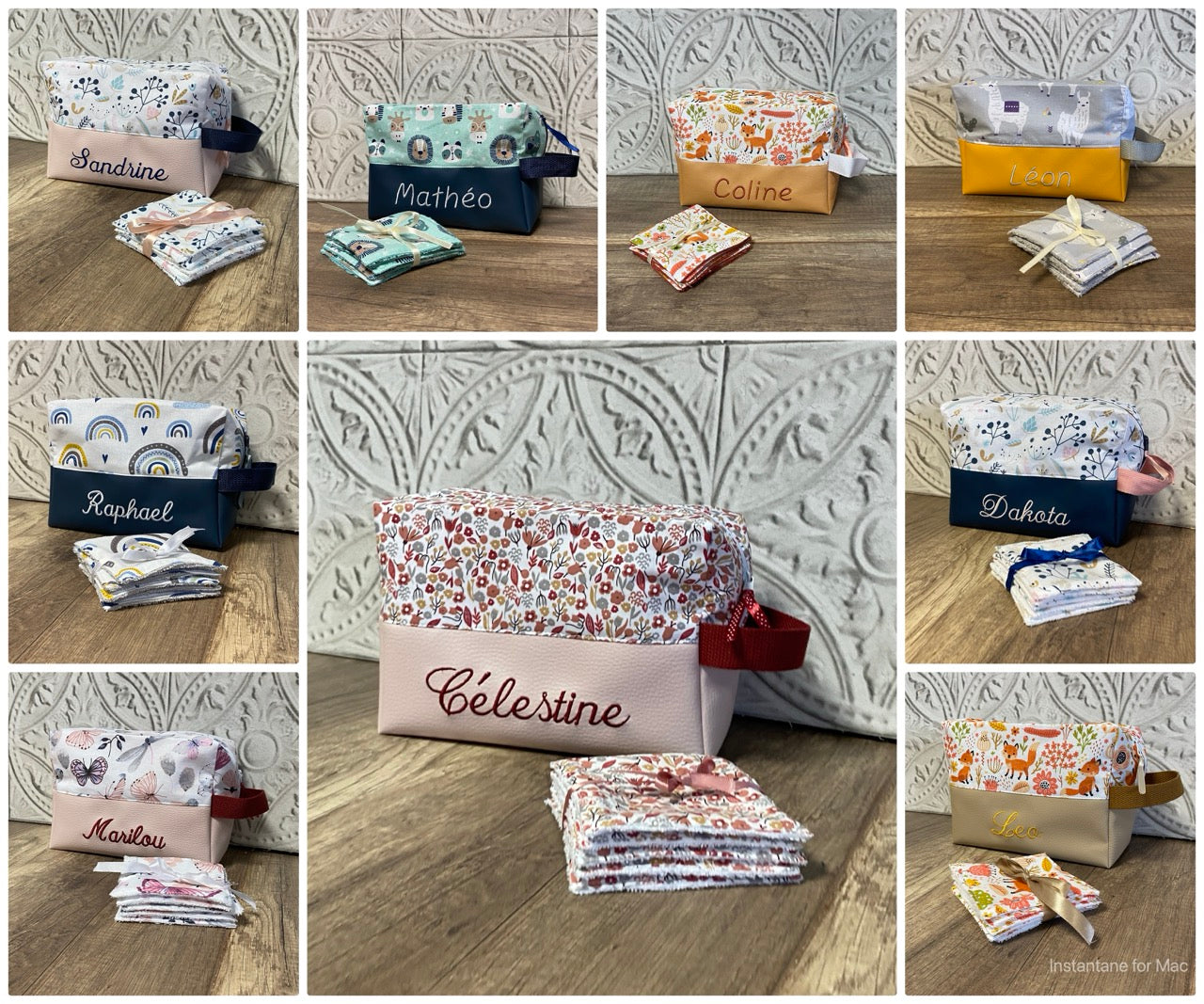 LOT naissance personnalisé bas simili cuir