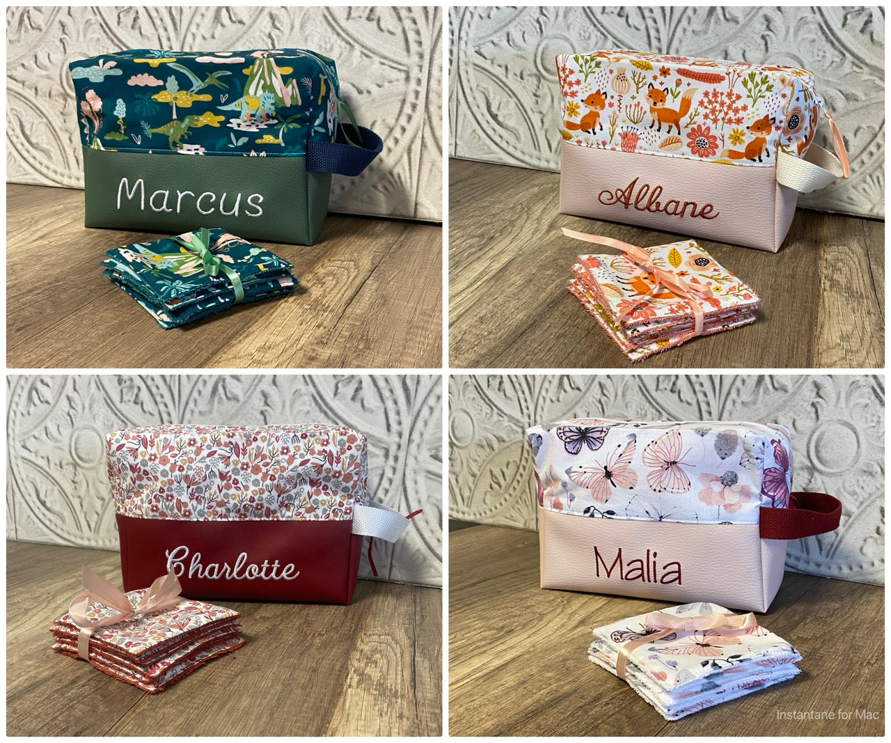 LOT naissance personnalisé bas simili cuir