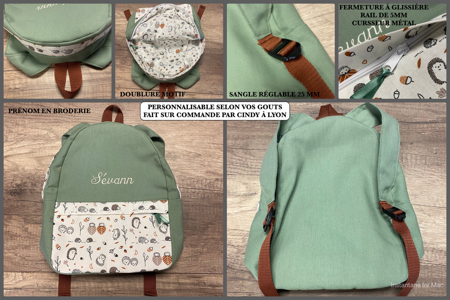 LOT sac à dos & trousse école Personnalisé MOTIF AUX CHOIX