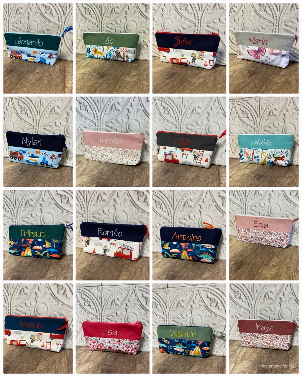 LOT sac à dos & trousse école Personnalisé MOTIF AUX CHOIX