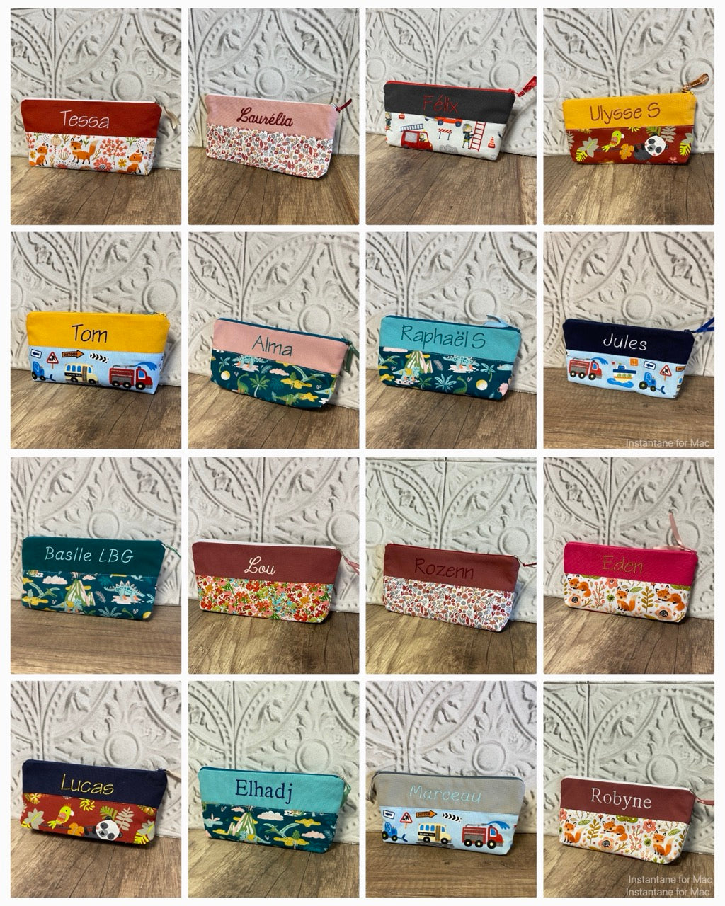 LOT sac à dos & trousse école Personnalisé MOTIF AUX CHOIX