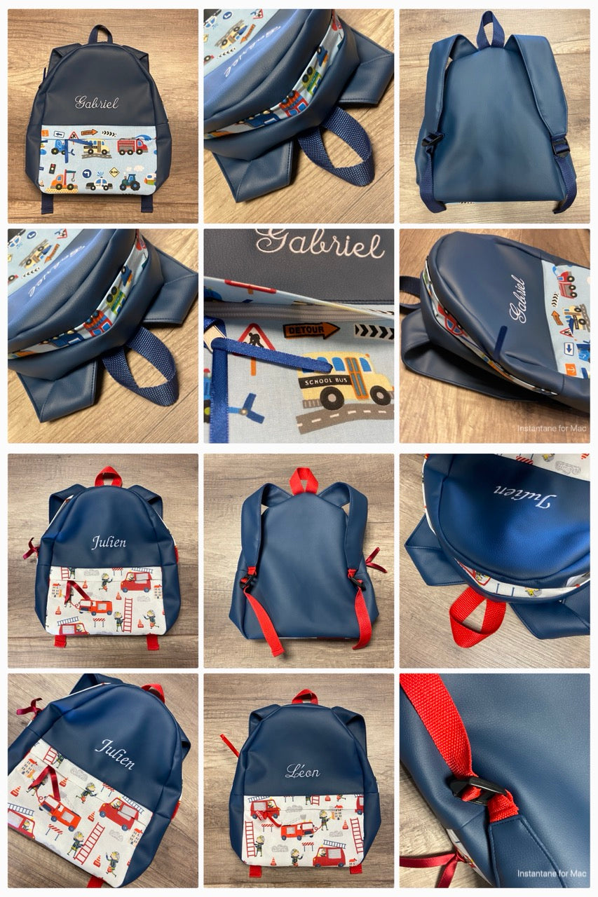 LOT sac à dos & trousse école personnalisé MOTIF AUX CHOIX