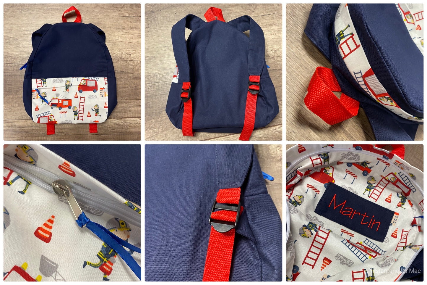 Sac à dos enfant broderie intérieur  MOTIF AUX CHOIX