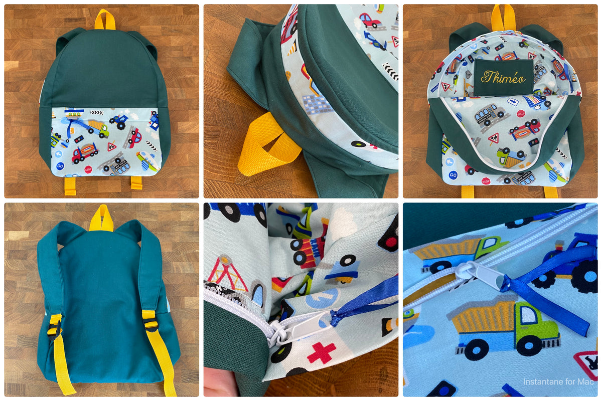 Sac à dos enfant broderie intérieur  MOTIF AUX CHOIX