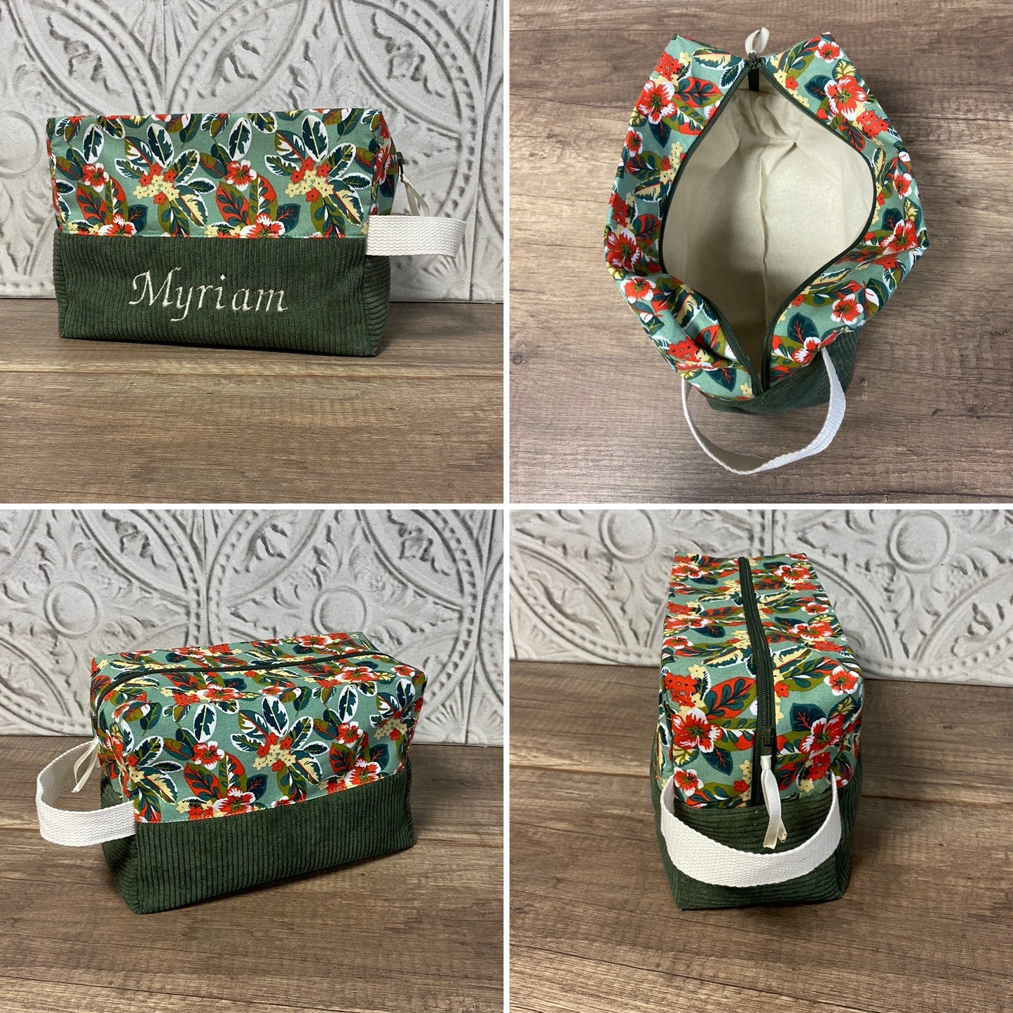Trousse de toilette personnalisée Velours côtelé