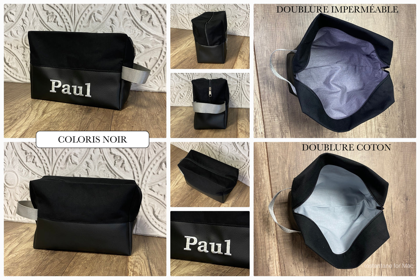 TROUSSE DE TOILETTE Personnalisée BAS SIMILI CUIR