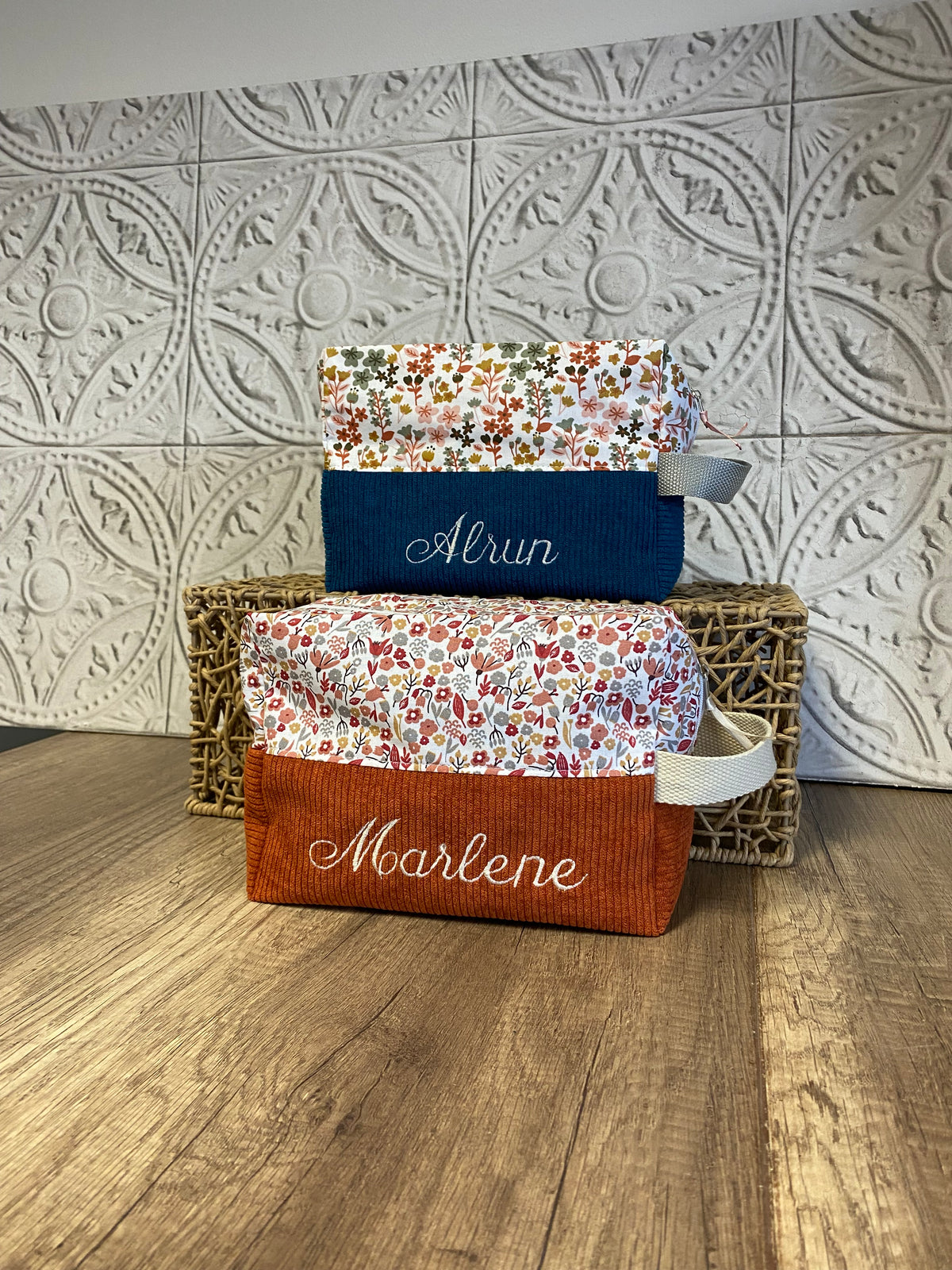 Trousse de toilette personnalisée Velours côtelé