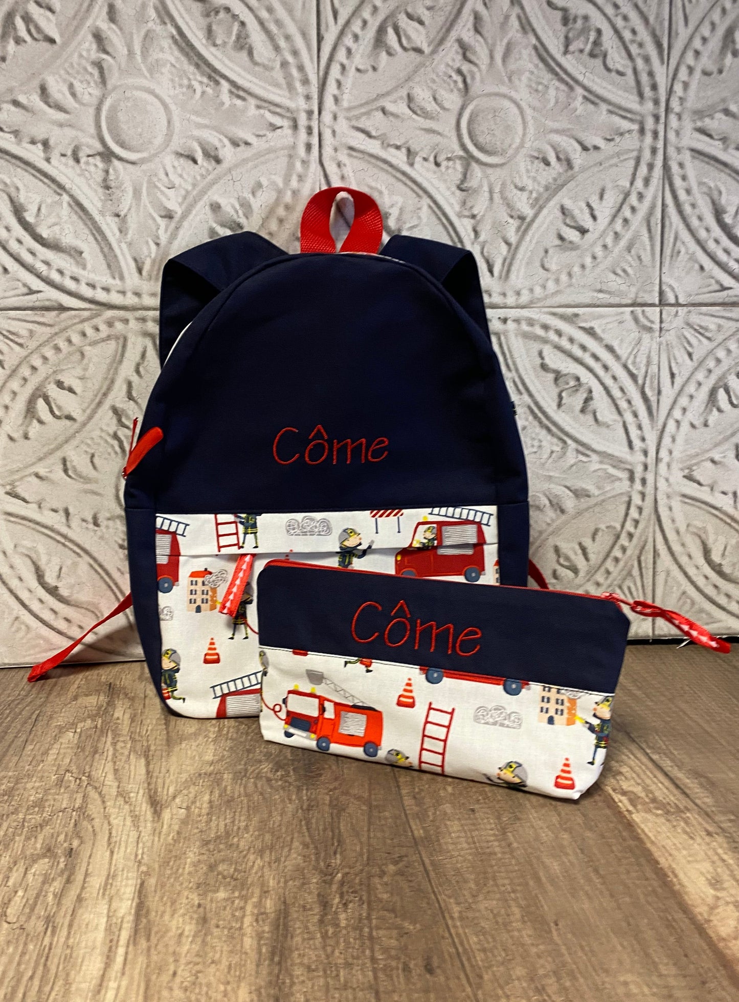 LOT sac à dos & trousse école Personnalisé MOTIF AUX CHOIX