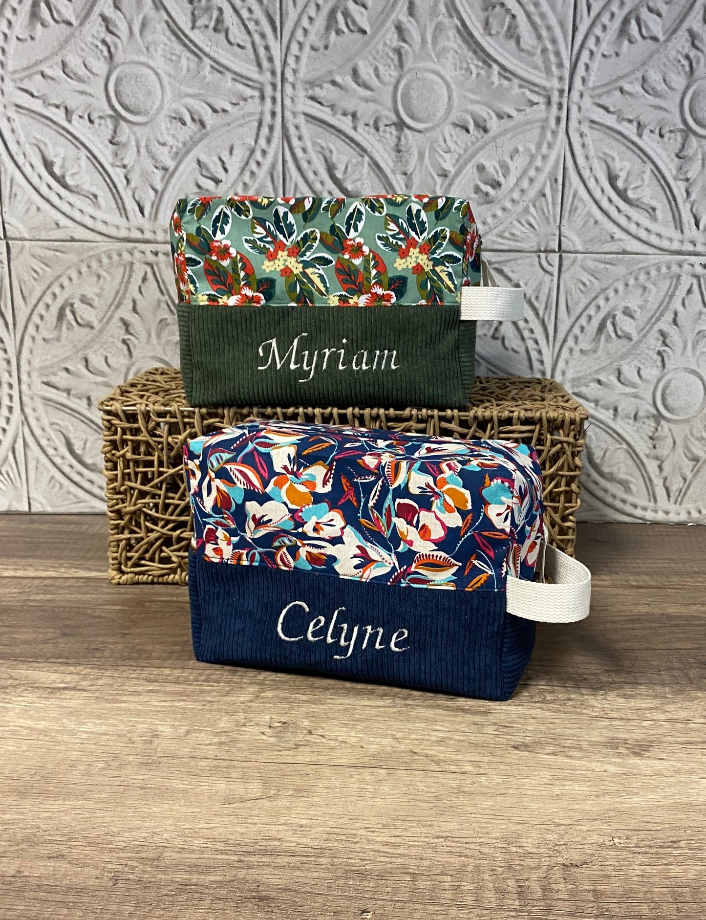 Trousse de toilette personnalisée Velours côtelé
