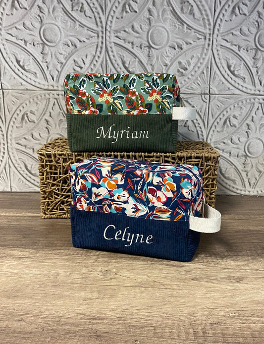 Trousse de toilette personnalisée Velours côtelé