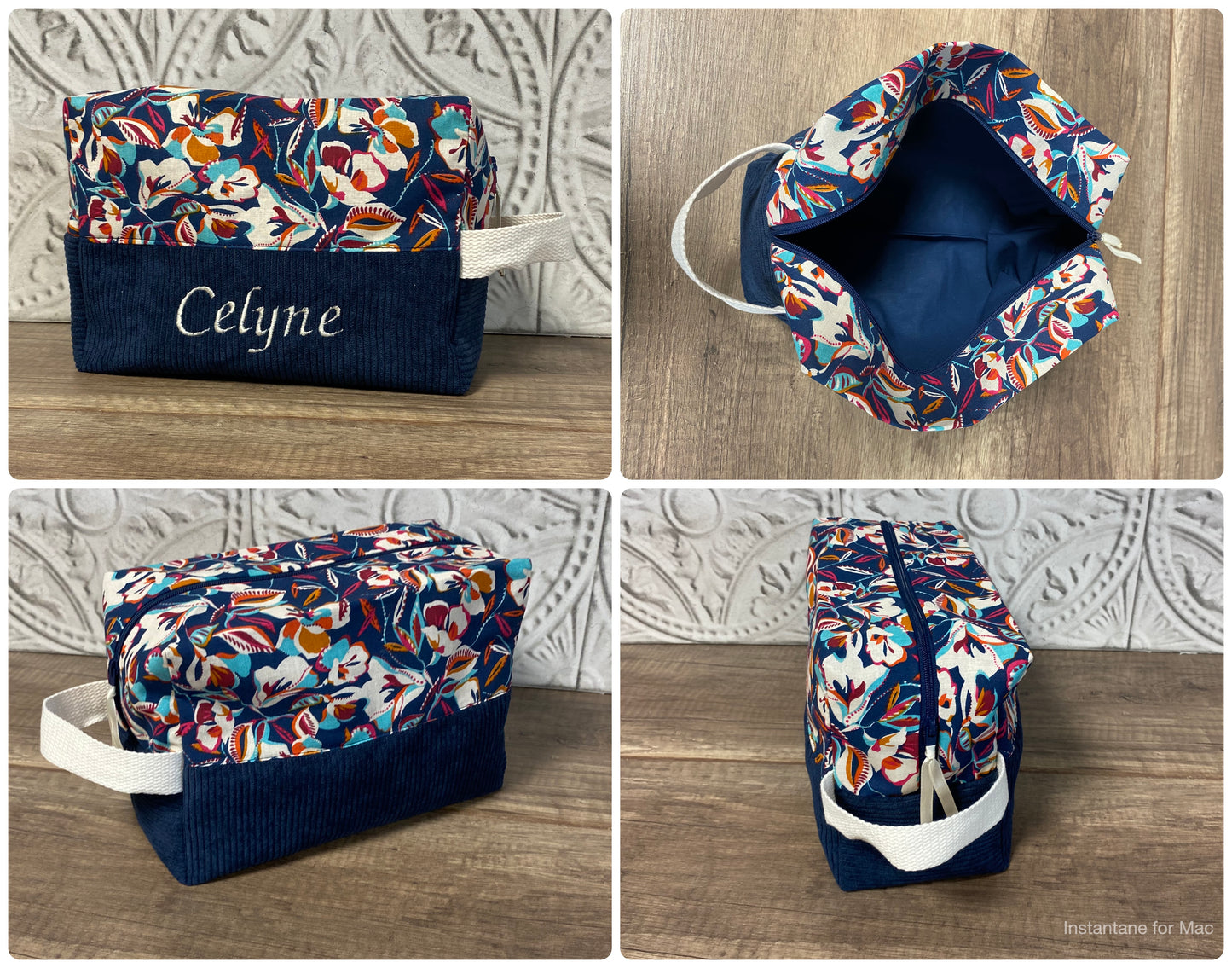 Trousse de toilette personnalisée Velours côtelé