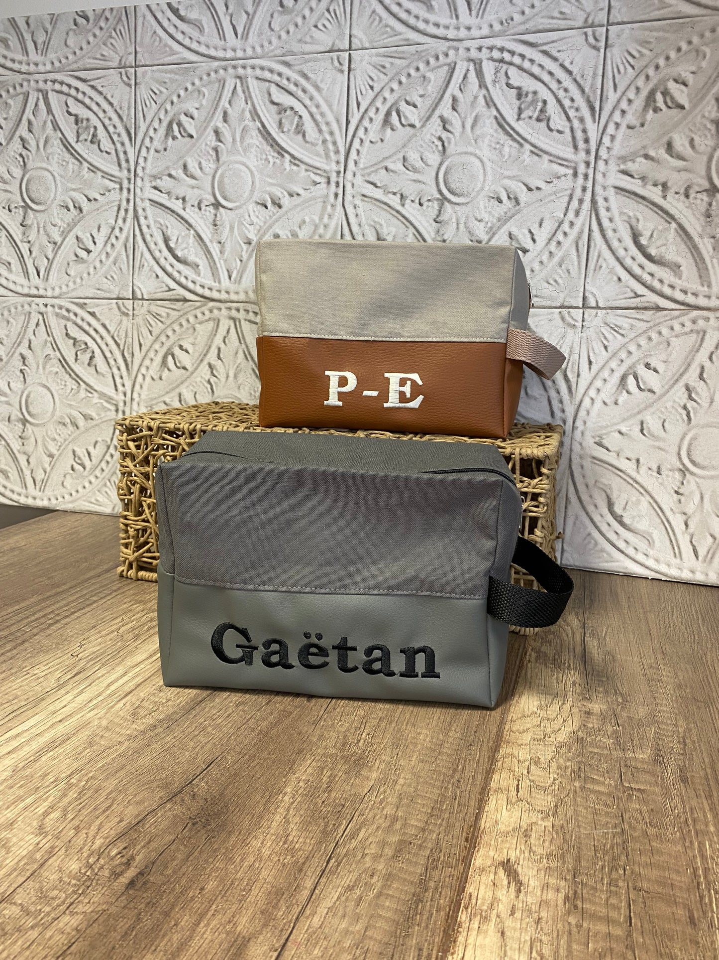 TROUSSE DE TOILETTE Personnalisée BAS SIMILI CUIR