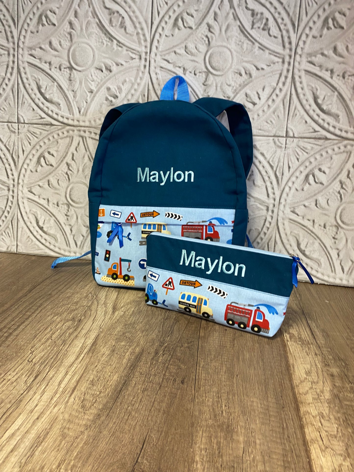 LOT sac à dos & trousse école Personnalisé MOTIF AUX CHOIX