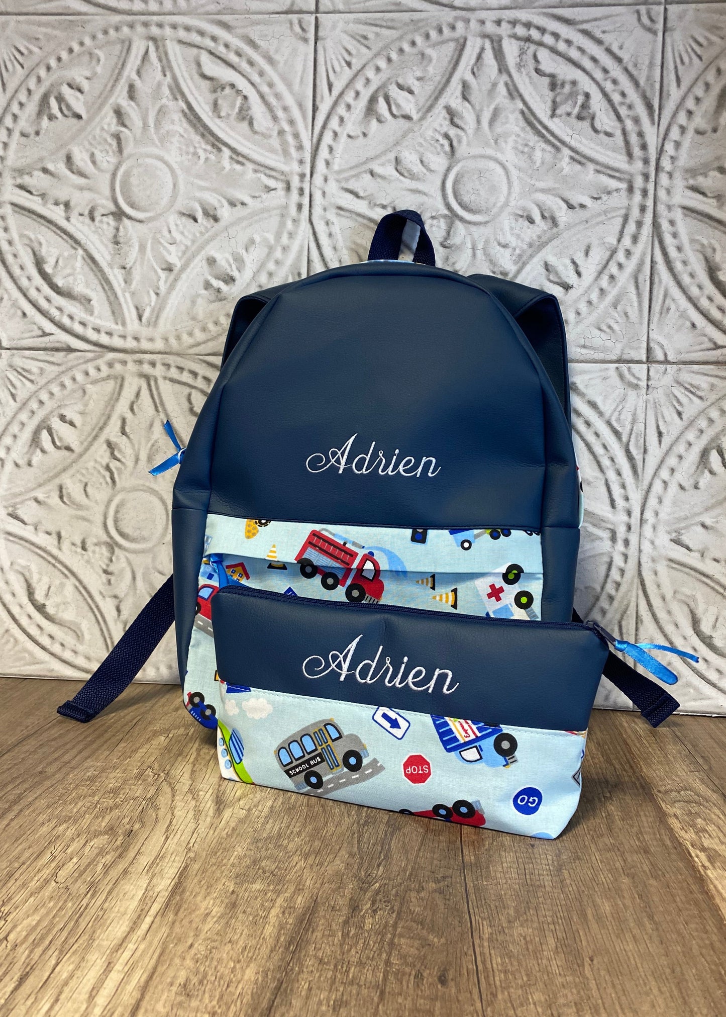 LOT sac à dos & trousse école personnalisé MOTIF AUX CHOIX