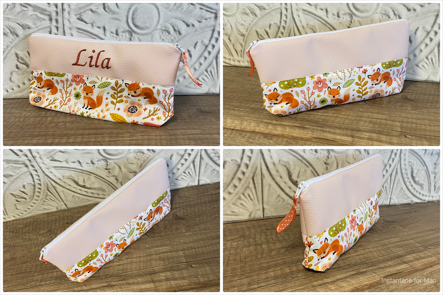 Trousse école Personnalisée simili cuir MOTIF AU CHOIX