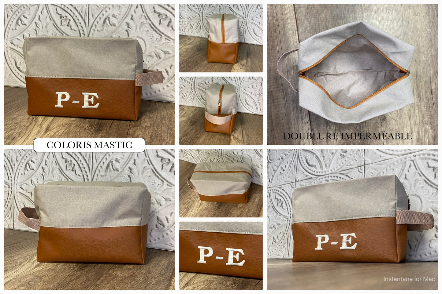 TROUSSE DE TOILETTE Personnalisée BAS SIMILI CUIR