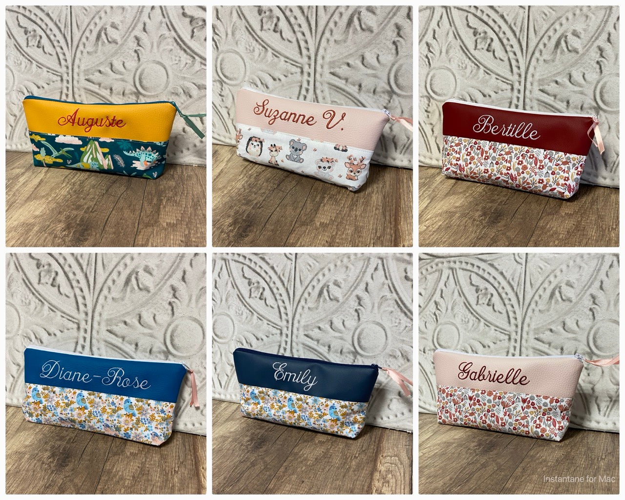 Trousse école Personnalisée simili cuir MOTIF AU CHOIX