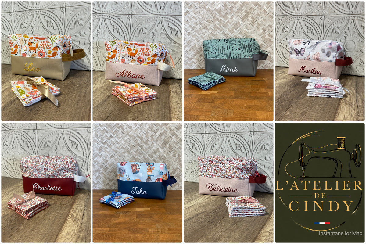 LOT naissance personnalisé bas simili cuir