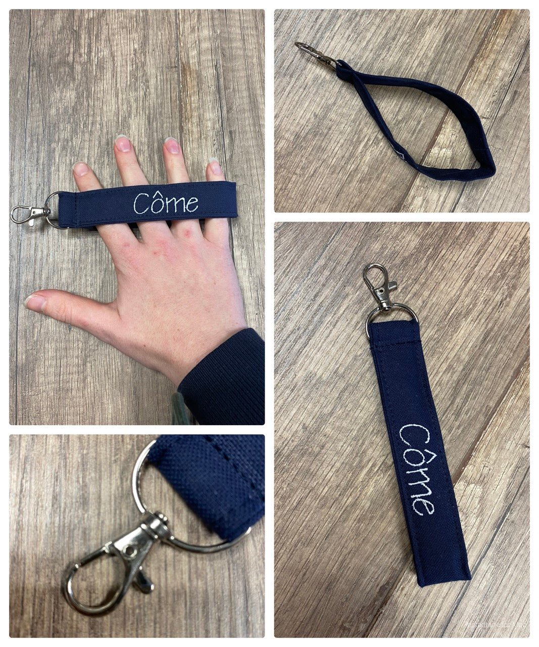 Porte-clés brodé personnalisé Modèle Dragonne