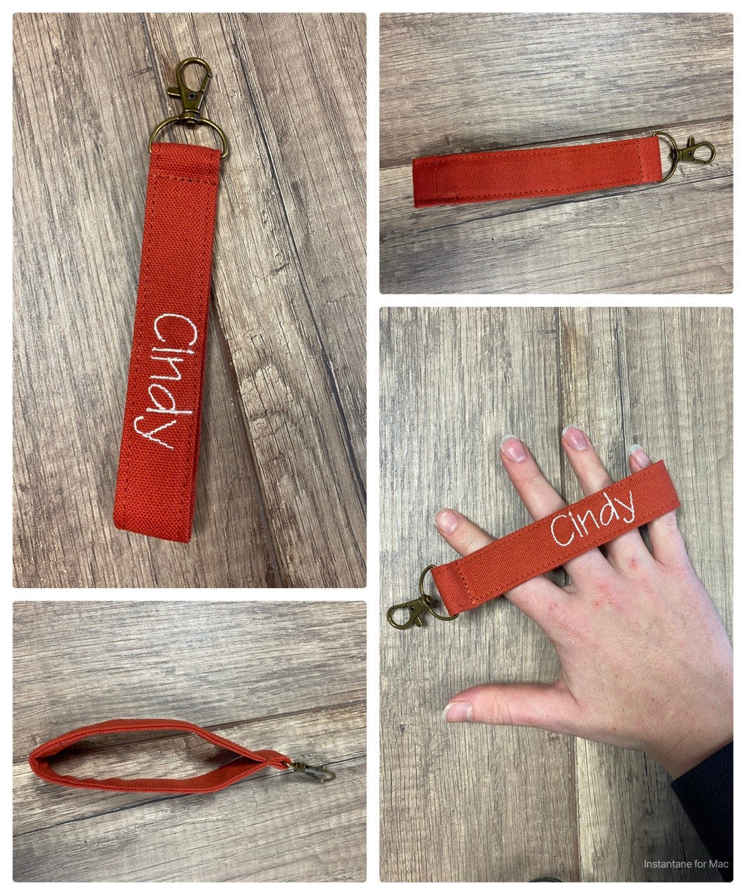 Porte-clés brodé personnalisé Modèle Dragonne