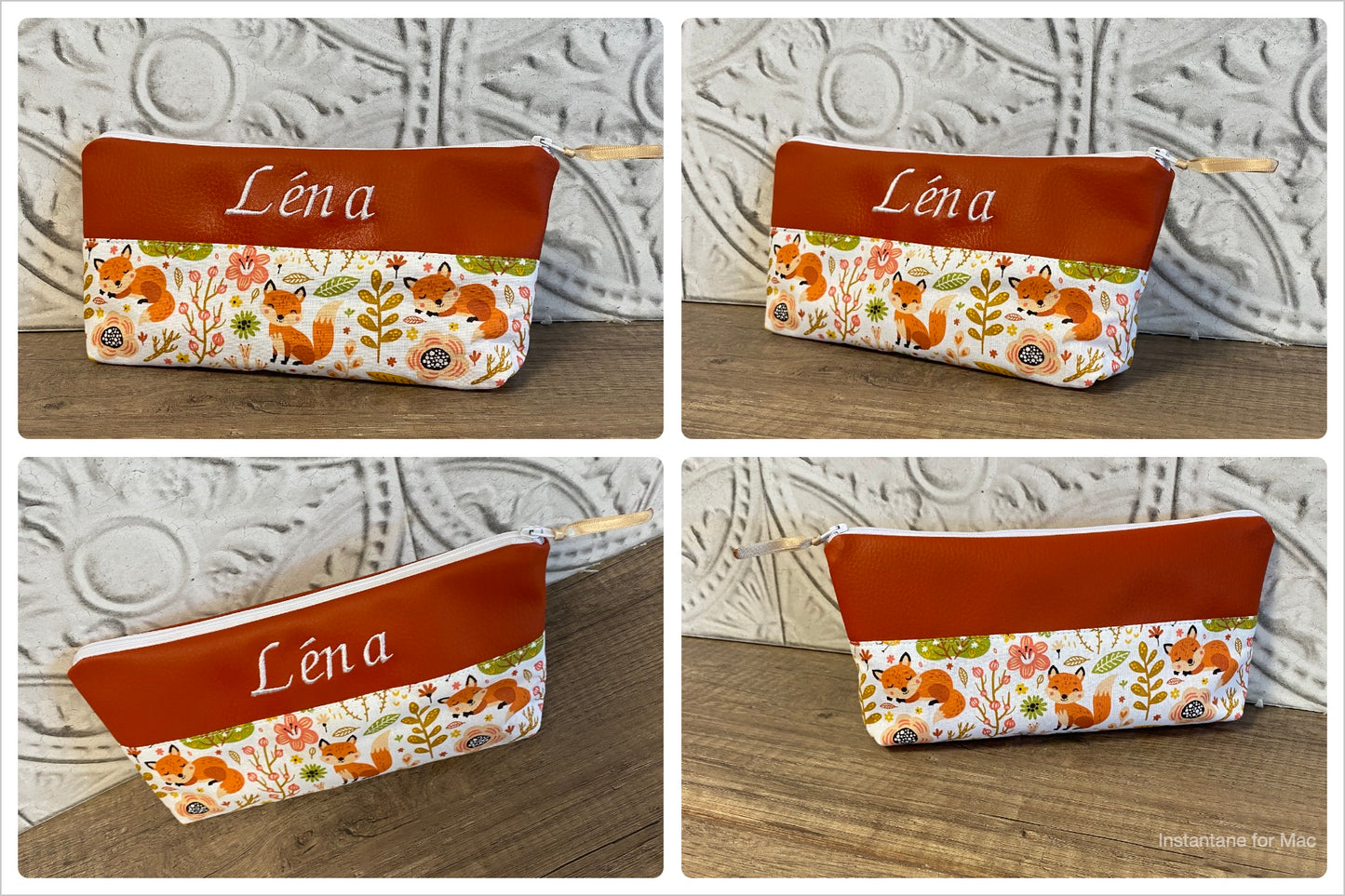 Trousse école Personnalisée simili cuir MOTIF AU CHOIX
