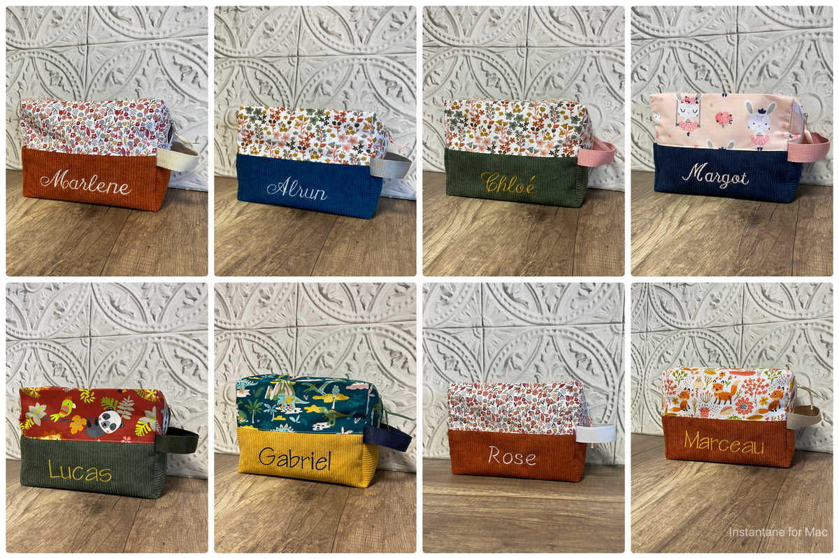 Trousse de toilette personnalisée Velours côtelé