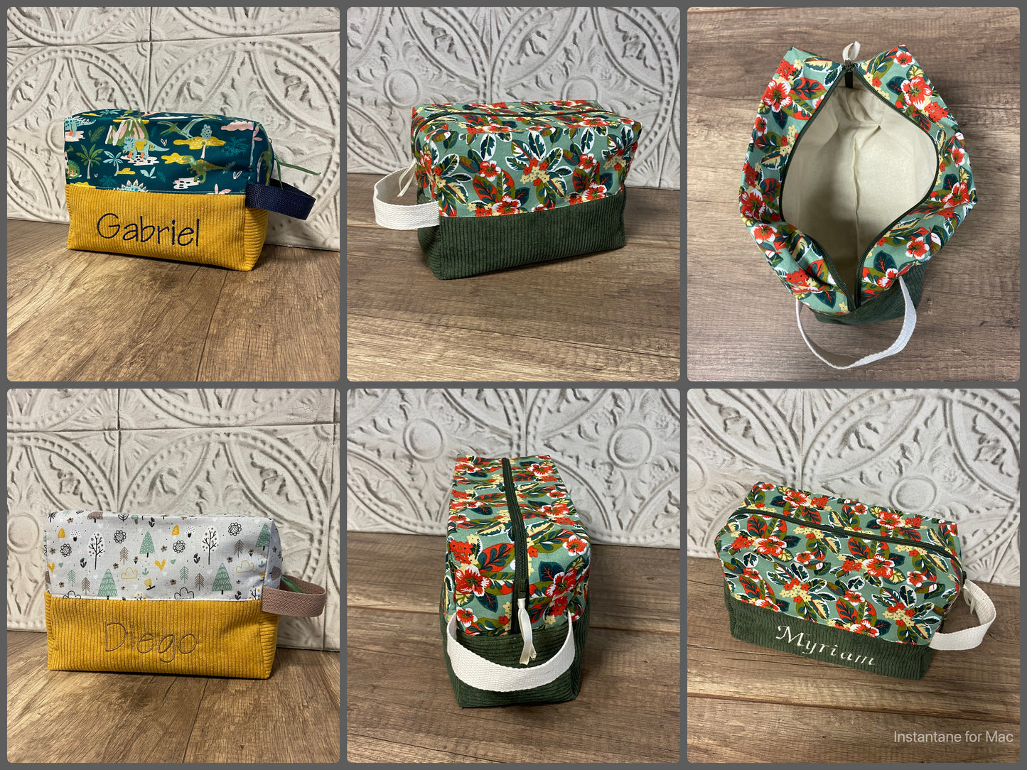 Trousse de toilette personnalisée Velours côtelé