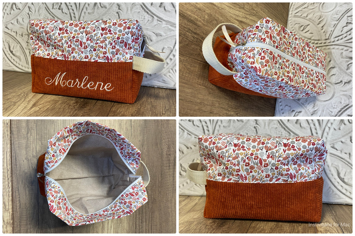 Trousse de toilette personnalisée Velours côtelé
