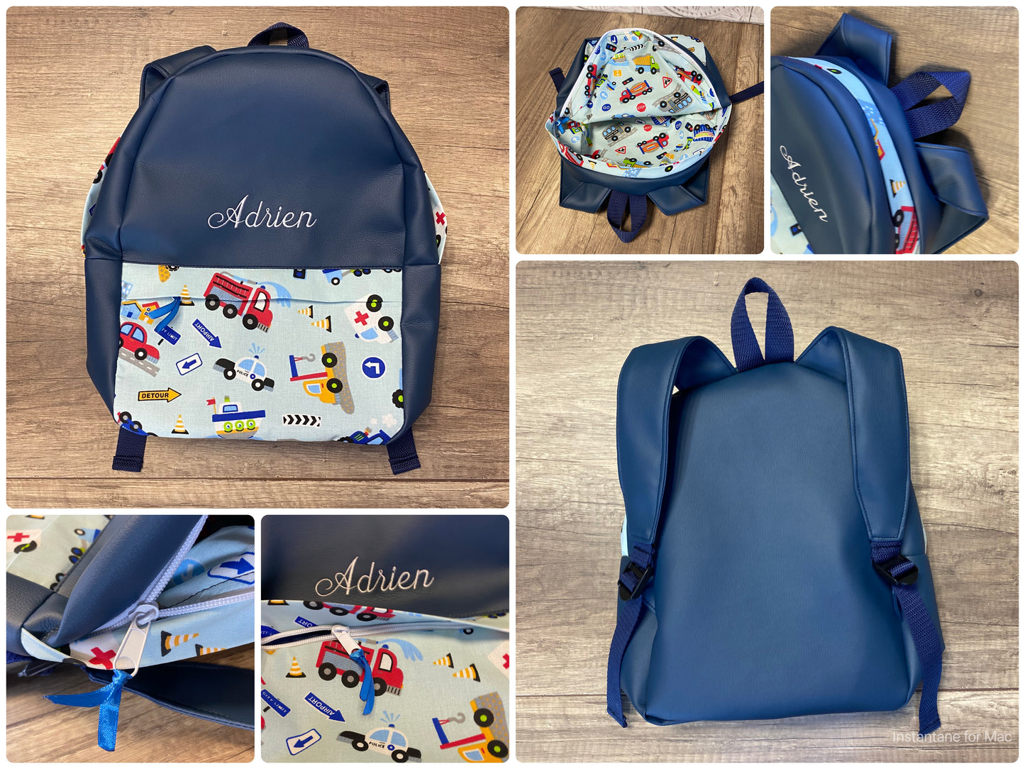 LOT sac à dos & trousse école personnalisé MOTIF AUX CHOIX