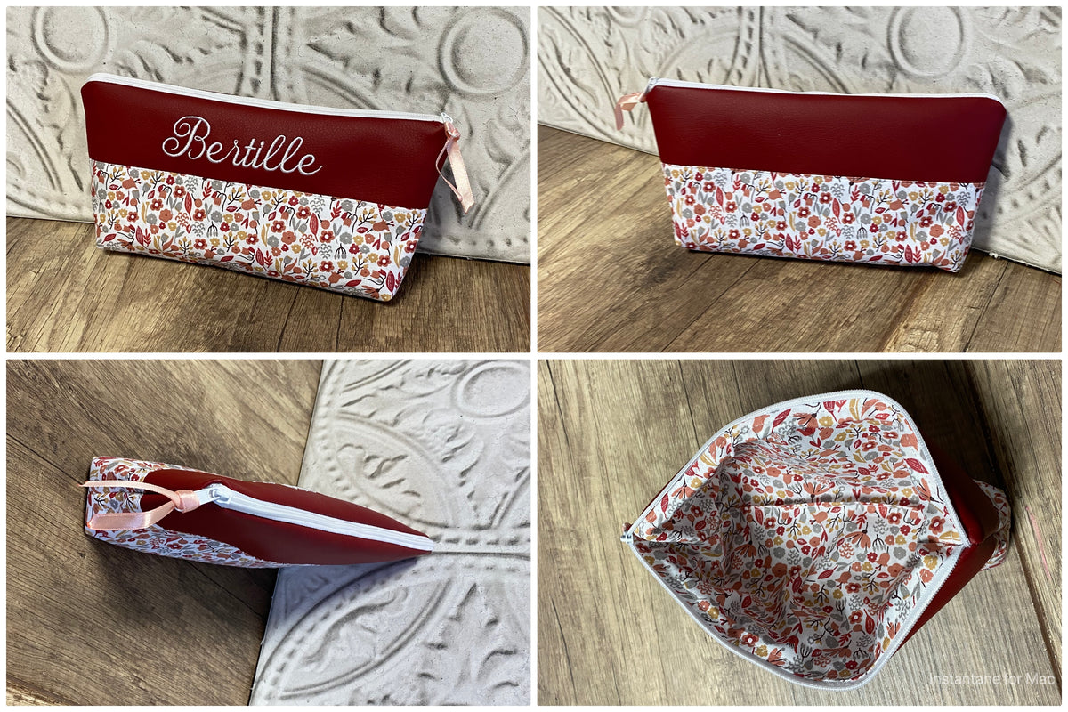 Trousse école Personnalisée simili cuir MOTIF AU CHOIX